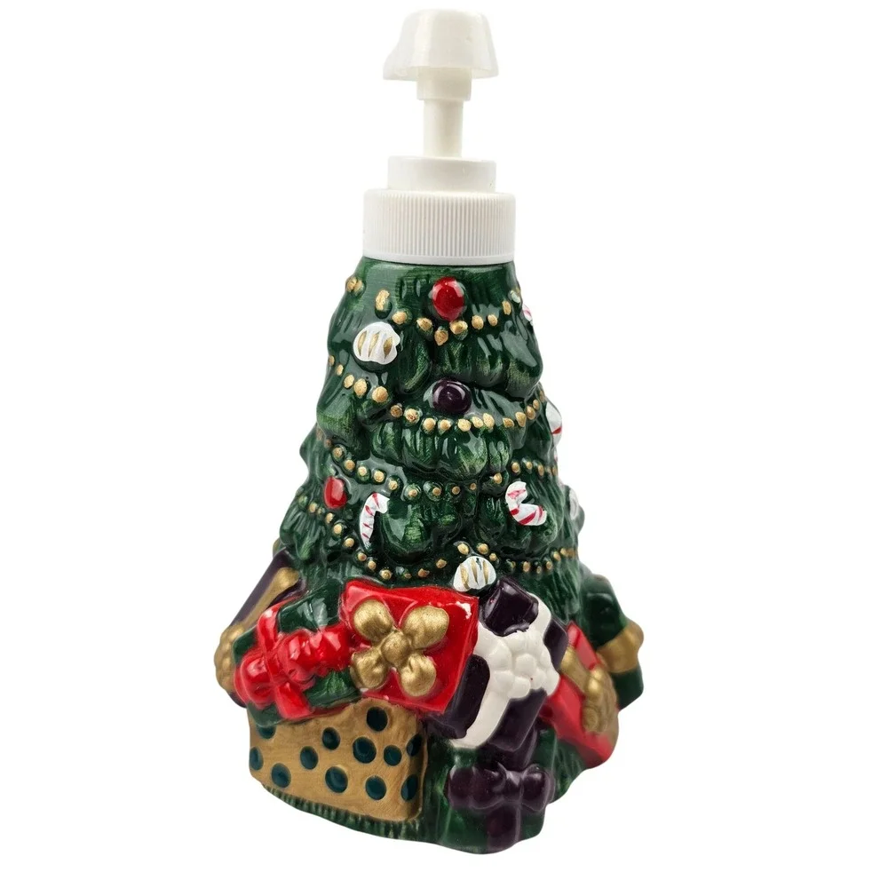 Allure 1996 Christmas Tree Ceramic‎ Soap Dispenser Holiday Decor